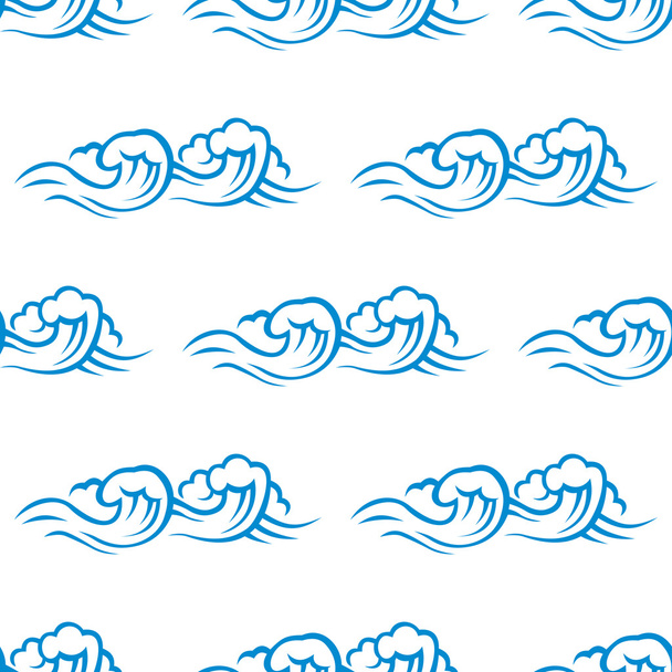 Saumaton kuvio harjanteen valtameren aallot
 - Vektori, kuva