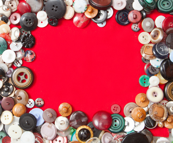 Buttons on red velvet - Фото, зображення