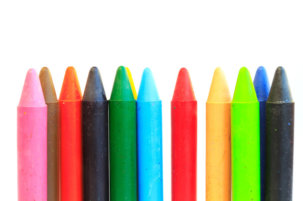 wax crayons isolated on white background - Photo, Image