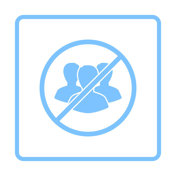 No Meeting Icon. Blue Frame Design. Vector Illustration. - Vector, Image