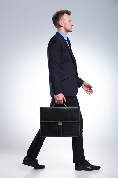 business man walks with suitcase - Photo, Image