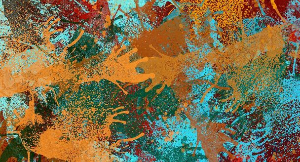fundo abstrato colorido grunge textura caótico pinceladas - Foto, Imagem