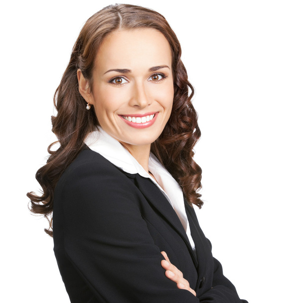 Portrait of smiling businesswoman, isolated - Fotó, kép