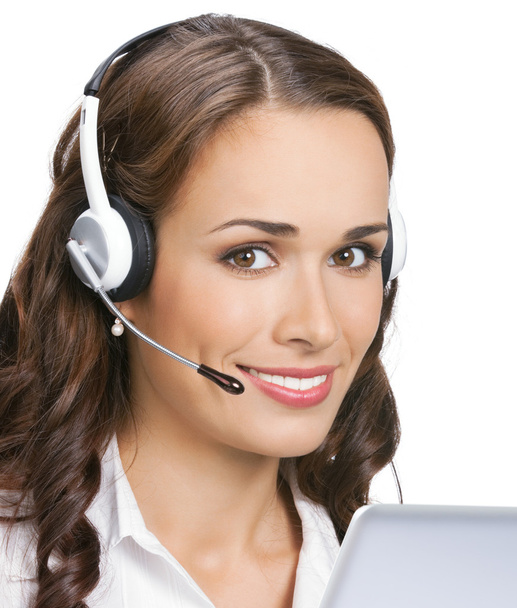 Support phone operator in headset, isolated  - Photo, Image