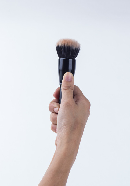 make-up van brushr geïsoleerd op zwart - Foto, afbeelding