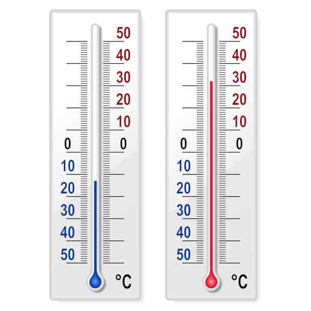Set of thermometers - Vektör, Görsel