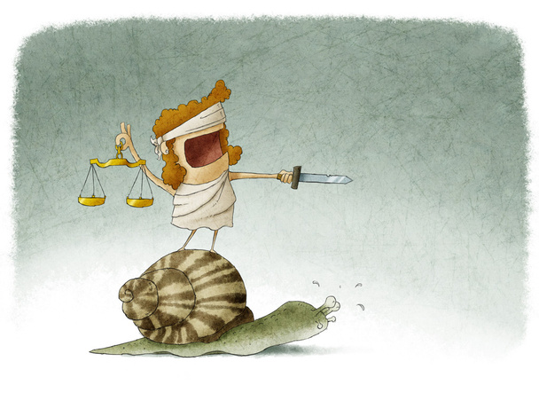 Lady justice on top of a snail - Photo, Image