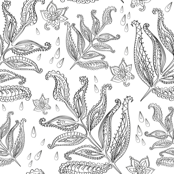 Pattern of leaves and flowers - Vector, afbeelding