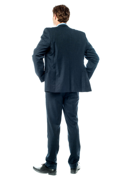 Thoughtful businessman, Rear view image - Foto, afbeelding