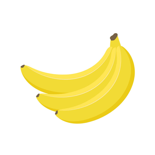 Banany izolowane na białym tle. Ilustracja wektora płaskiego - Wektor, obraz