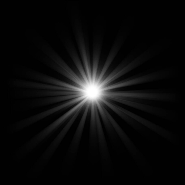 Radially diverging rays on a black background. - Photo, Image
