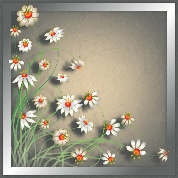 абстрактный гранжевый цветочный фон
 - Вектор,изображение