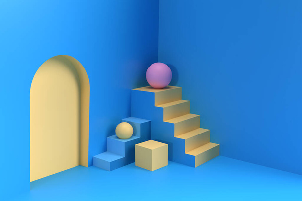 3D Monimutkainen Business portaat, 3d Render Illustration Design. - Valokuva, kuva