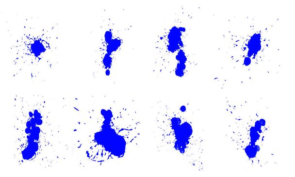 Kék festék fröccsenés ecsetek művészet design. Absztrakt splash cseppekkel ecset háttér - Fotó, kép