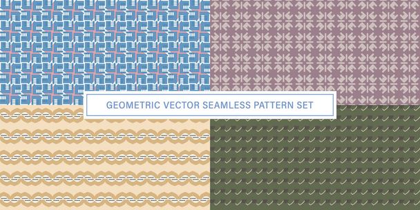 Set von Vektor Nahtlose Muster Hintergrund, geometrische Textur Ornament. - Vektor, Bild