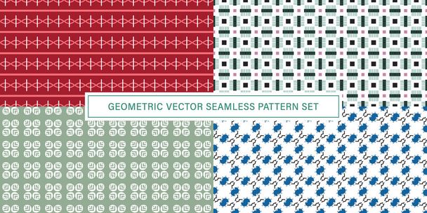 Conjunto de vector Seamless Pattern fondo, ornamento de textura geométrica. - Vector, Imagen