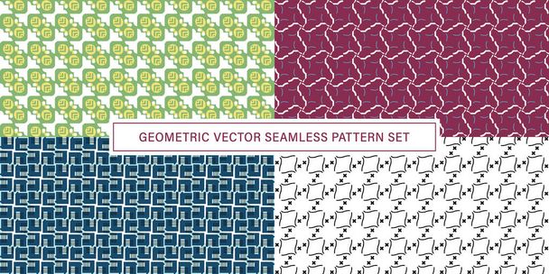 Set of vector Seamless Pattern background, geometrical texture ornament. - Vector, Image