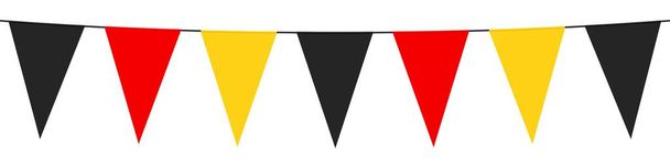 Banner de guirnalda en los colores de Alemania sobre un fondo blanco - Vector, imagen