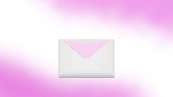 Tarjeta de felicitación del Día Internacional de la Mujer, 8 de marzo. Día de la Madre. Fondo rosa. Animación en forma de corazón volador. Vídeo 4K - Imágenes, Vídeo