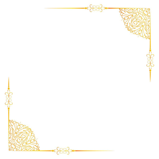 design de moldura de foto padrão dourado, design de moldura de foto com a cor dourada - Vetor, Imagem