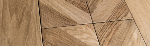 ベージュ、質感の木製の床の背景、バナー - 写真・画像