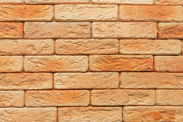 bright, orange brick wall background, top view - Photo, Image