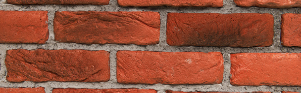 terracotta bricks textured background, top view, banner - Photo, Image