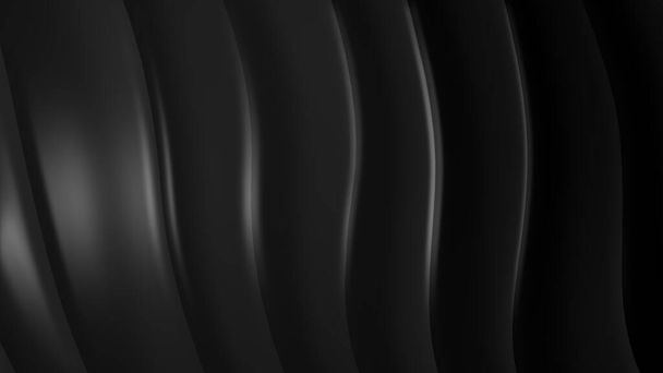 黒灰色のグラデーション幾何学的抽象的背景。エレガントな曲線と色のグラフィックデザインと形状。3Dレンダリング - 写真・画像