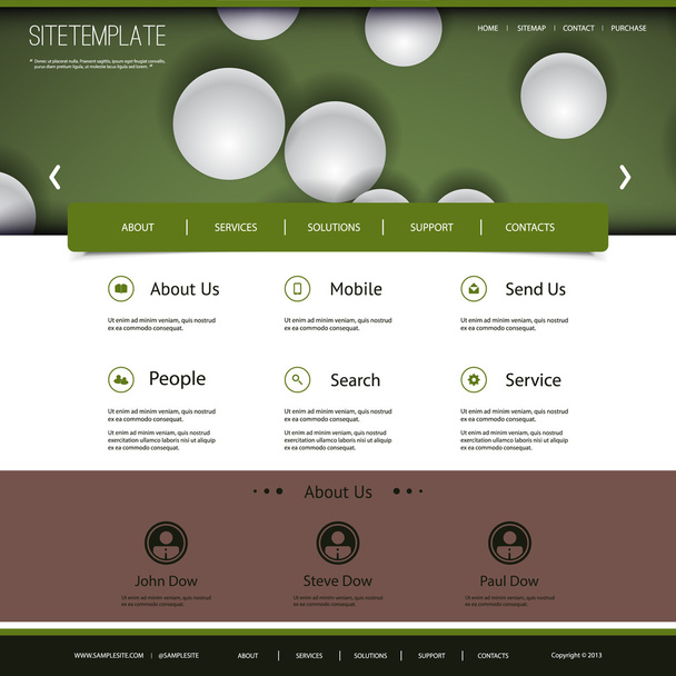 Website Design with Globes Pattern - Vector, afbeelding