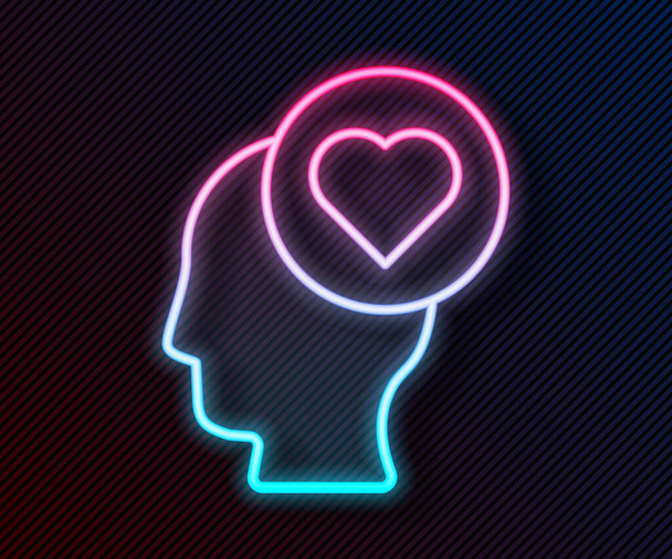 Glowing neon line Broken heart or divorce icon isolated on black background. Love symbol. Valentines day.  Vector. - Vector, Image