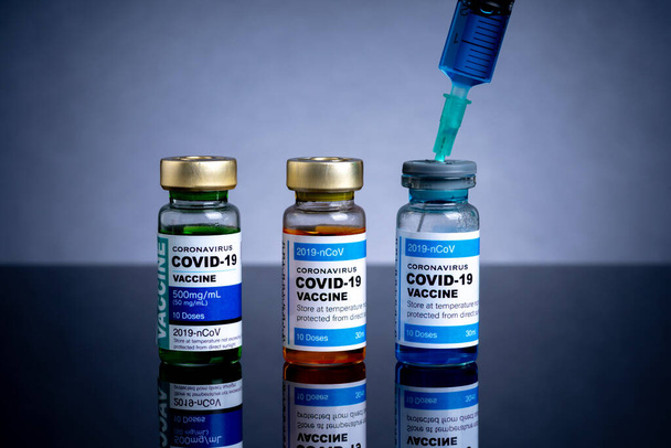 Koronavirová vakcína s koncepcí lékařské péče. - Fotografie, Obrázek