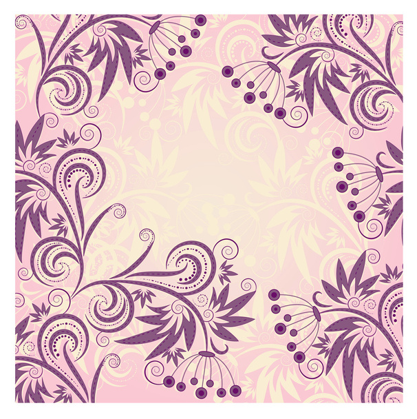 Vector background with violet floral ornament - Vecteur, image