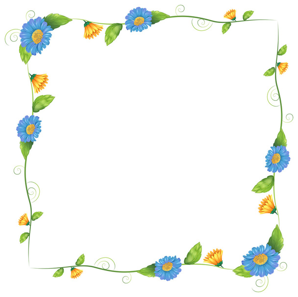 A border design made of flowering plants - Wektor, obraz