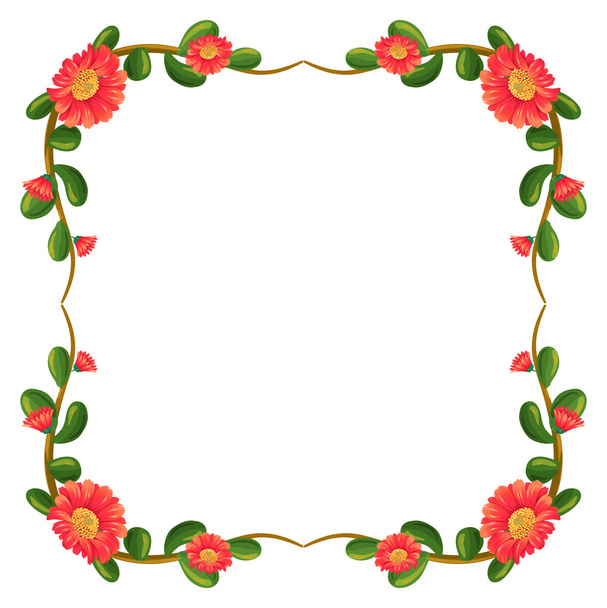 A floral border with orange flowers - Vector, afbeelding