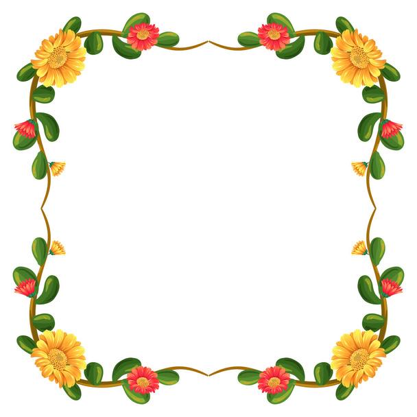Поля декора с цветами
 - Вектор,изображение