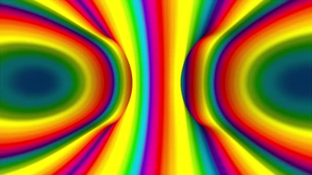 Meerkleurige spiraalvorm, computer gegenereerd. 3d weergave van abstracte regenboog hypnotiserende geanimeerde achtergrond. - Video