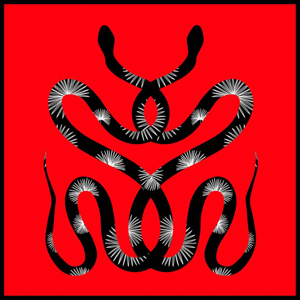 Subh Nag Panchami Absztrakt vagy összefonódó kígyók poszter gyönyörű és kreatív illusztráció design - Vektor, kép