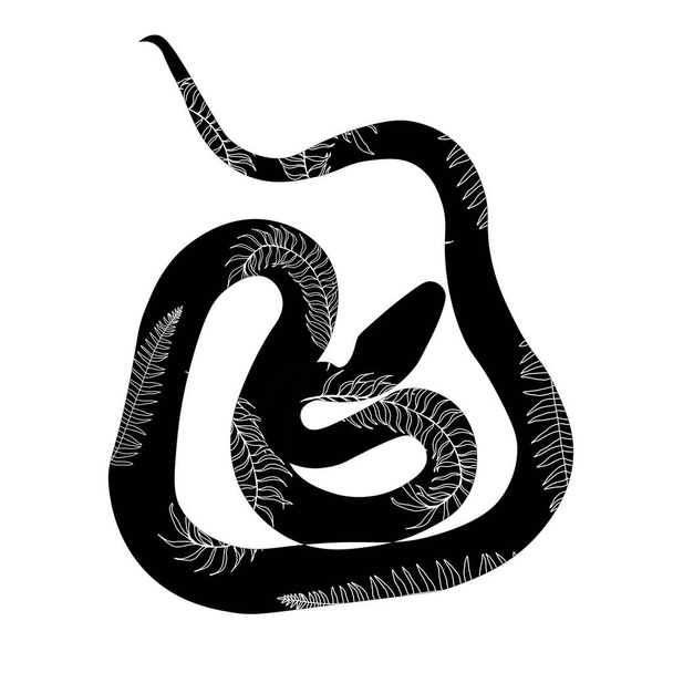 Serpent anaconda ou boa constrictor. Cobra est venimeux. Serpent vipère. Impression décorative pour vêtements. Attenant. - Vecteur, image