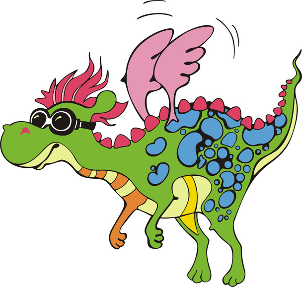 Hada voladora dragón de dibujos animados
 - Vector, Imagen