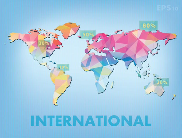 International - info világ Térkép - Vektor, kép