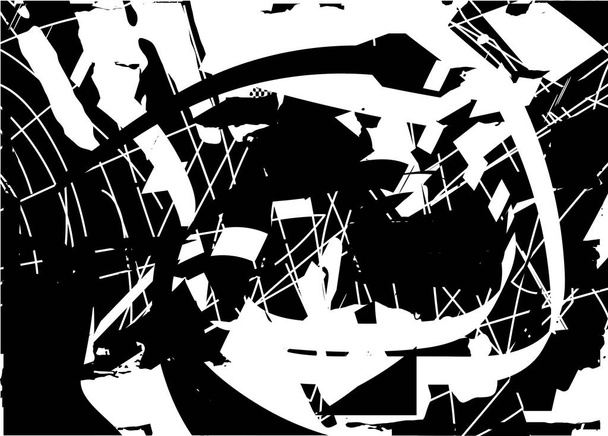 Sfondo angosciato in texture in bianco e nero con graffi e linee. Illustrazione astratta del vettore. - Vettoriali, immagini
