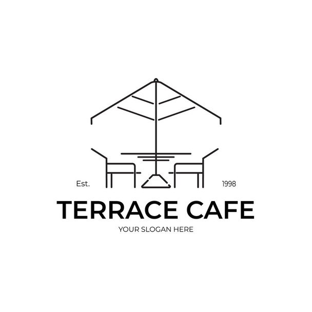 Terraza café logo vector ilustración diseño - Vector, Imagen