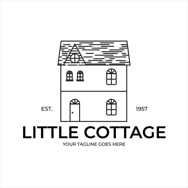 line art cottage village logo vector illustration design - Vector, Image