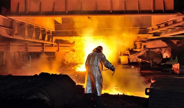 worker with hot steel - Photo, Image
