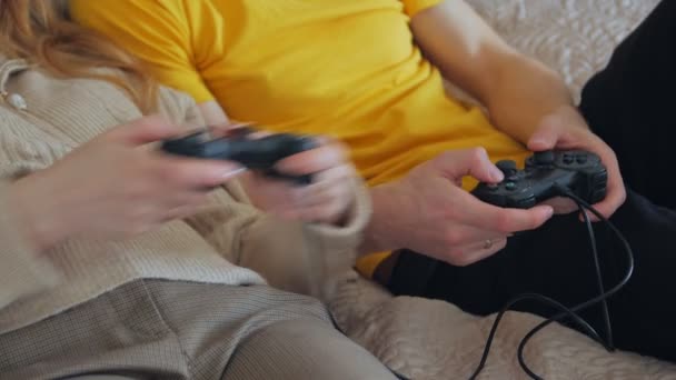 Man Woman Hands With Gamepads - Filmmaterial, Video
