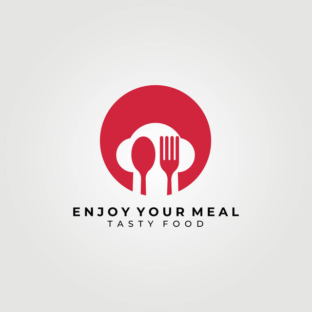 yksinkertainen ravintola, kahvila, ja leipomo liikkeen logo, ikimuistoinen symboli, kokki kuvake, moderni ja trendikäs logo vektori kuvituksen suunnittelu - Vektori, kuva