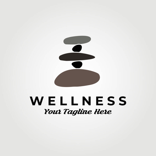 wellness kamień logo, balans kamień wektor ilustracja projekt graficzny - Wektor, obraz