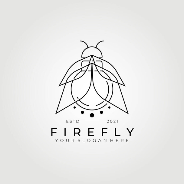 çizgi sanat ateşböceği logo vektör çizimi tasarımı, en iyi ışık kaynağı logosu, yaratıcı logo - Vektör, Görsel