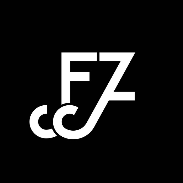 Design de logotipo de letra FZ no fundo preto. FZ iniciais criativas conceito logotipo carta. fz design carta. Design de letra branca FZ em fundo preto. Logotipo F Z, F z - Vetor, Imagem
