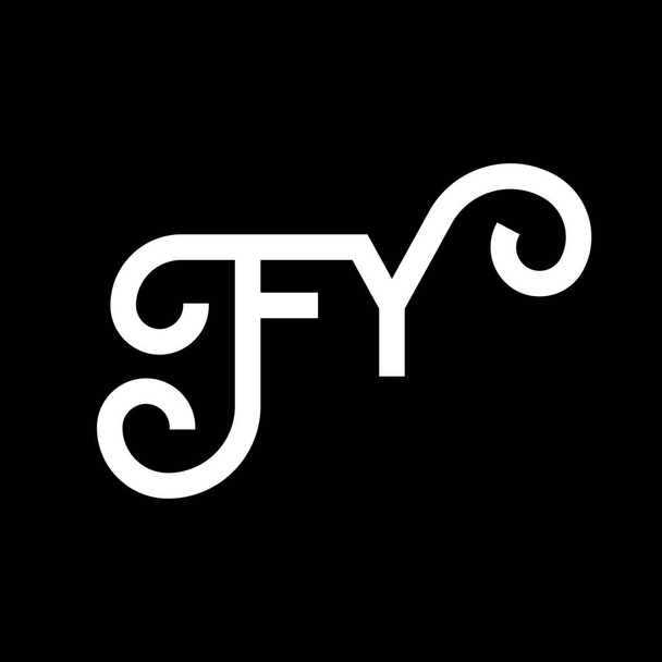 FY betű logó design fekete háttér. FY kreatív kezdőbetűk levél logó koncepció. Fy betűtervezés. FY fehér betűtervezés fekete háttérrel. F Y, f y logó - Vektor, kép